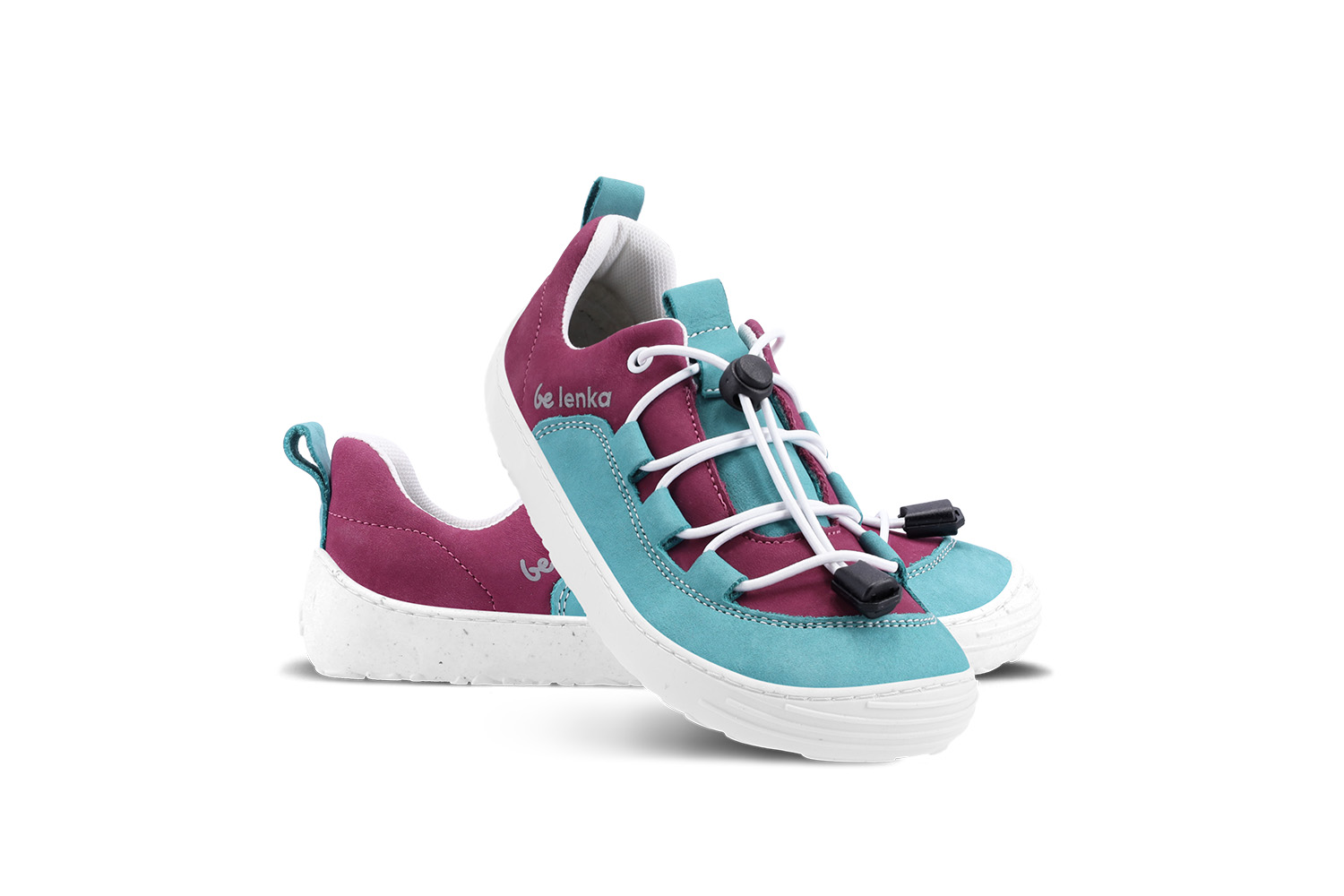 Kinder Barfuß Sneakers Be Lenka Xplorer - Light Teal & Plum.