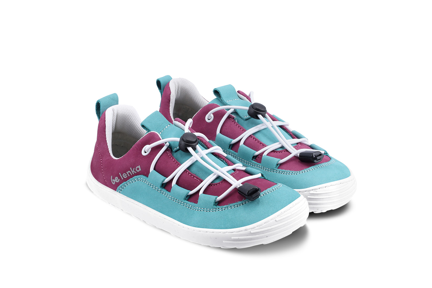 Kinder Barfuß Sneakers Be Lenka Xplorer - Light Teal & Plum.