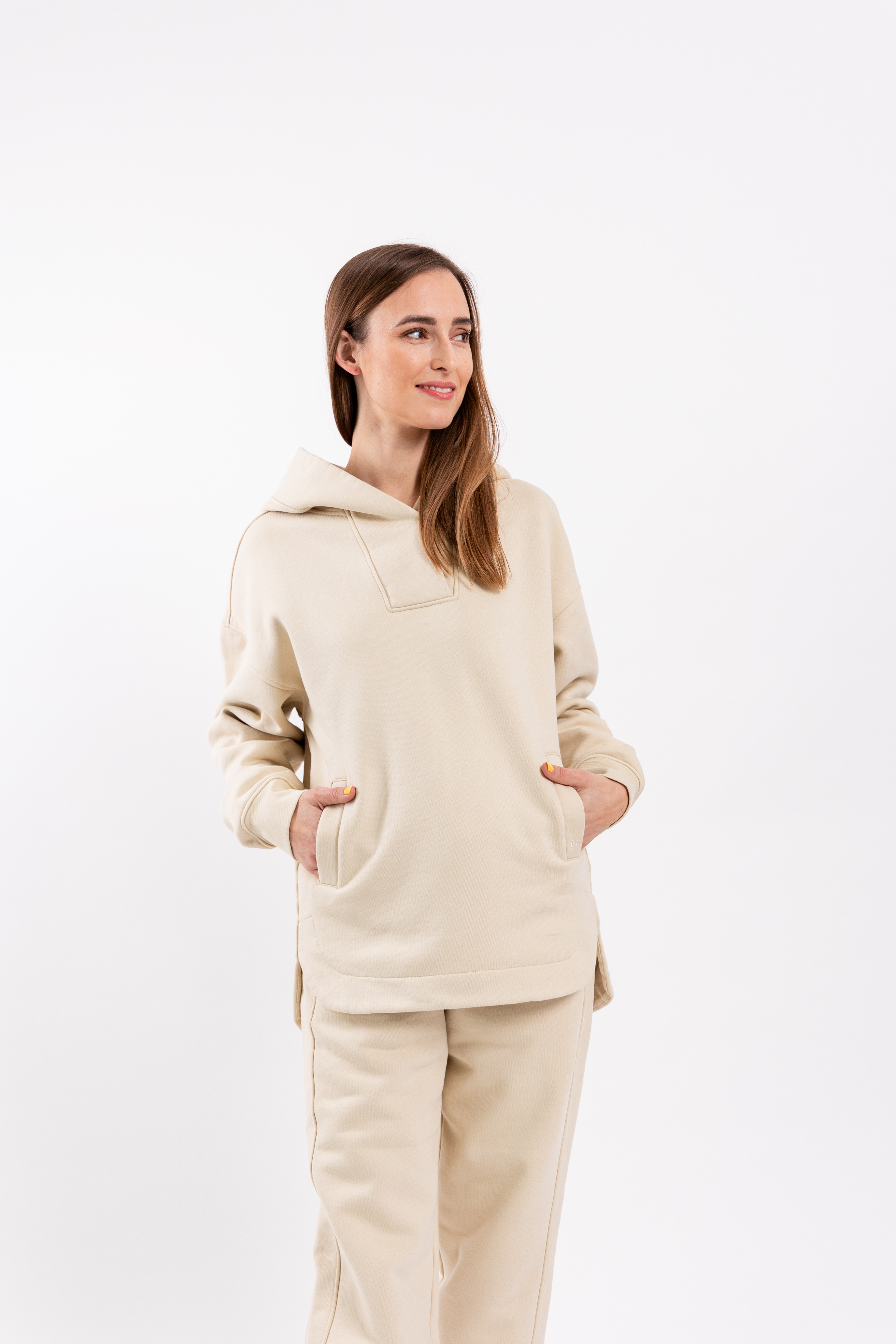 Damen-Hoodie mit Kapuze Be Lenka Essentials - Beige.