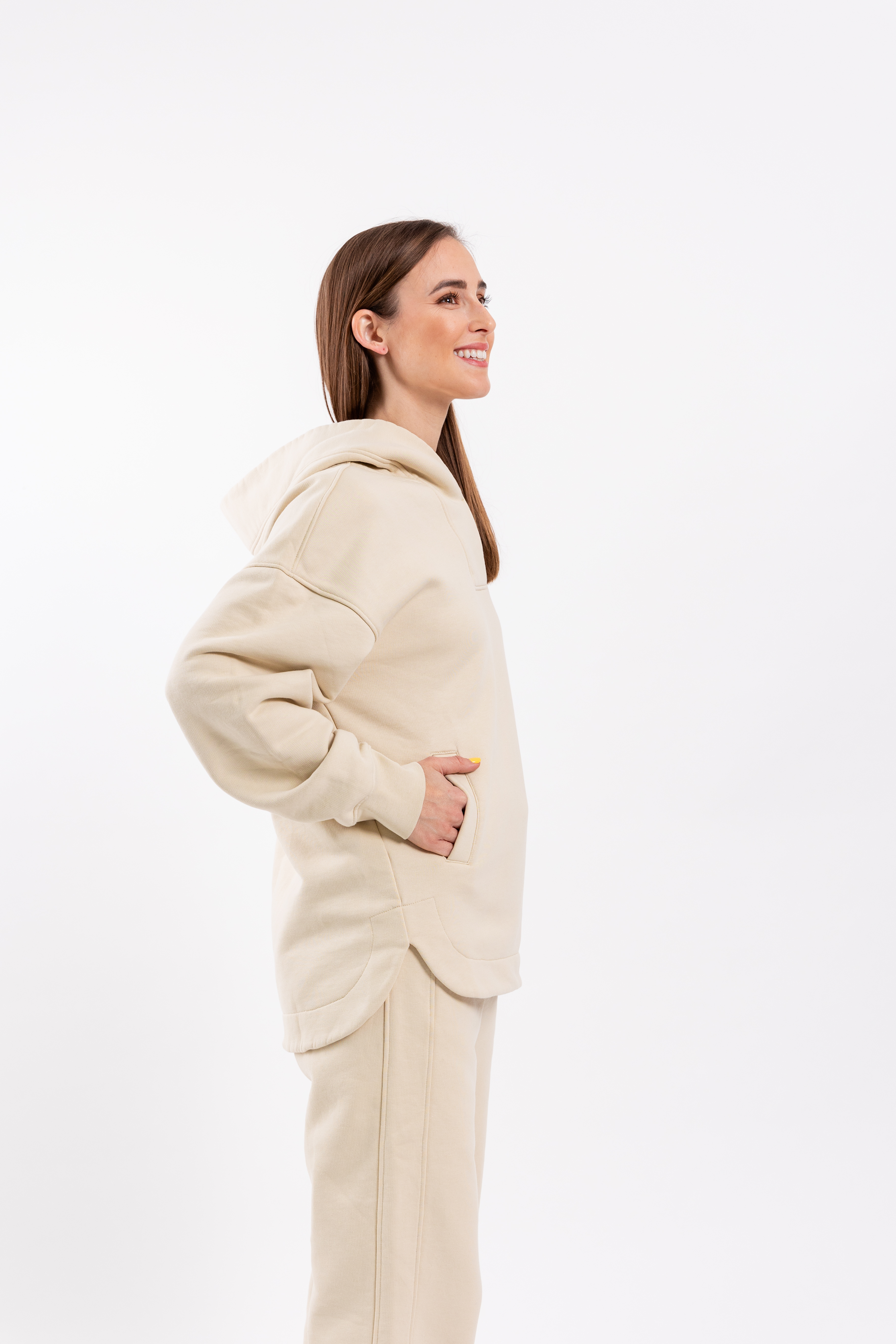 Damen-Hoodie mit Kapuze Be Lenka Essentials - Beige.