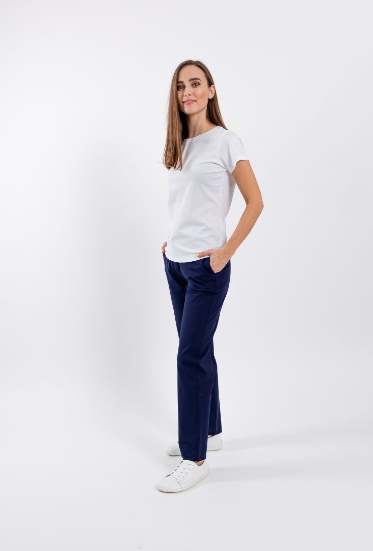 Damem T-Shirt mit Rundhalsausschnitt Be Lenka Essentials - White.