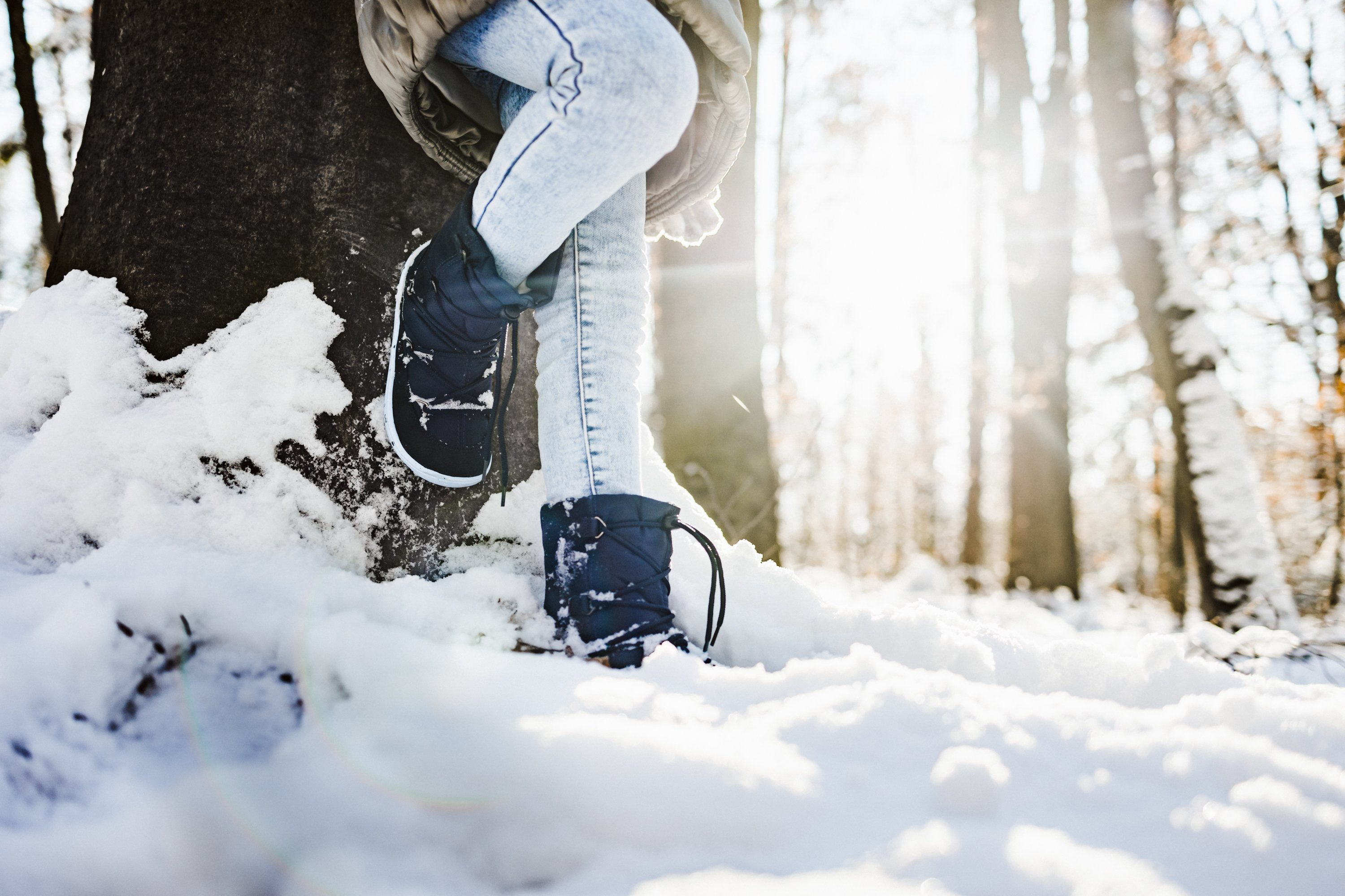 Kinder Winter Barfußschuhe Be Lenka Snowfox Kids 2.0 - Dark & Light Blue.