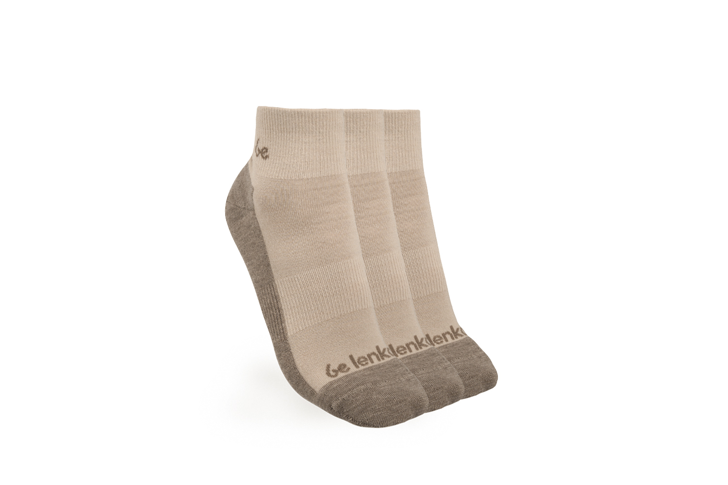 Barfußsocken Be Lenka - Crew - Merino Wool – Beige - 3 pack