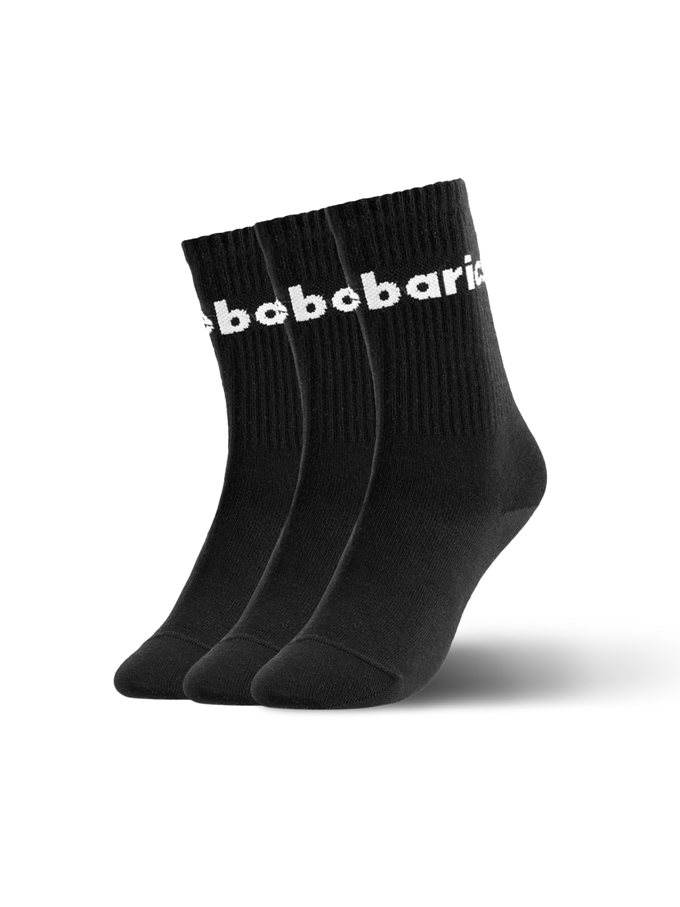 Barebarics - Barfußsocken - Crew - Black - Big logo - 3 pack