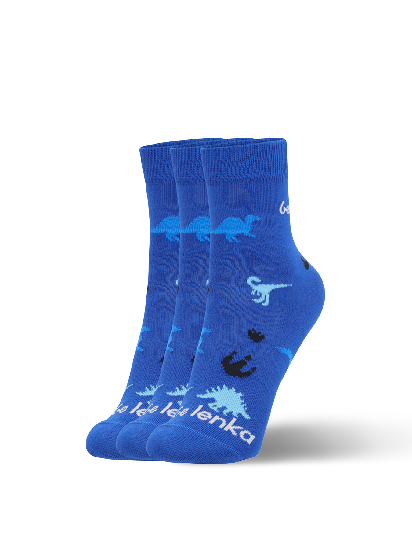 Kinder Barfußsocken Be Lenka Kids - Crew - Dino - Royal Blue - 3 pack